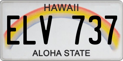 HI license plate ELV737