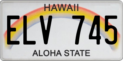 HI license plate ELV745