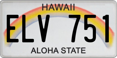 HI license plate ELV751