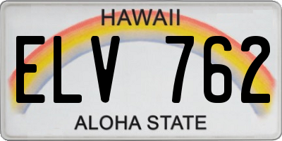 HI license plate ELV762