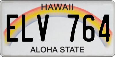 HI license plate ELV764