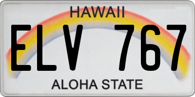 HI license plate ELV767