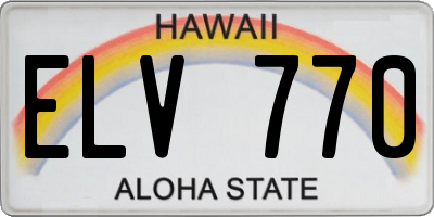 HI license plate ELV770
