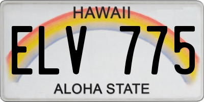 HI license plate ELV775