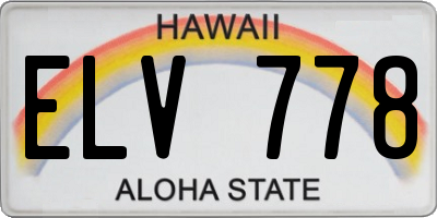 HI license plate ELV778