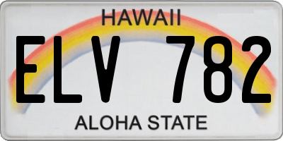 HI license plate ELV782