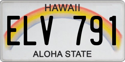 HI license plate ELV791