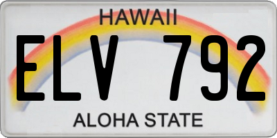 HI license plate ELV792