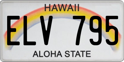 HI license plate ELV795