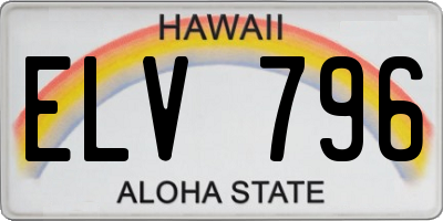 HI license plate ELV796