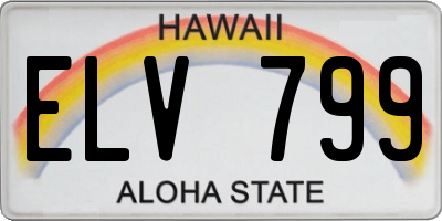 HI license plate ELV799