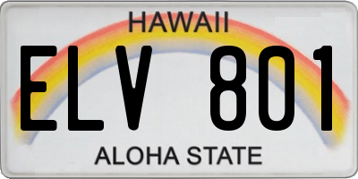 HI license plate ELV801
