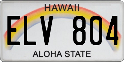 HI license plate ELV804