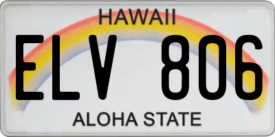 HI license plate ELV806