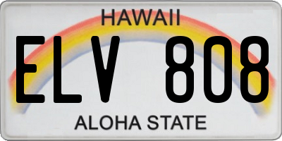HI license plate ELV808