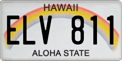 HI license plate ELV811