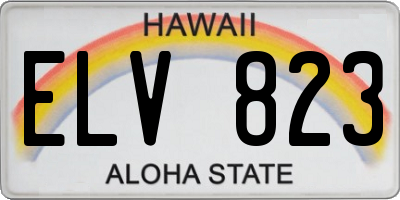 HI license plate ELV823