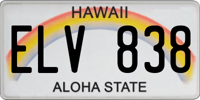 HI license plate ELV838