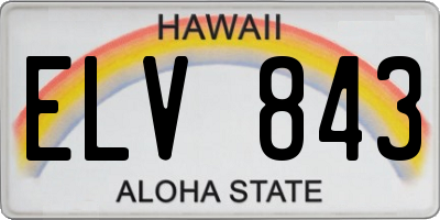 HI license plate ELV843