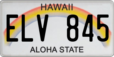 HI license plate ELV845