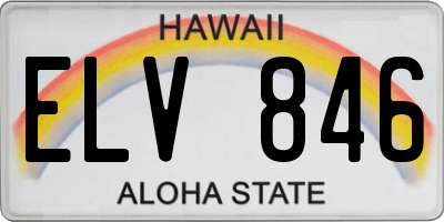 HI license plate ELV846