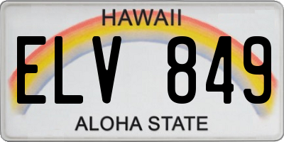 HI license plate ELV849