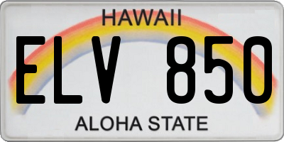 HI license plate ELV850