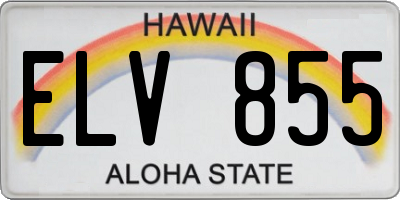 HI license plate ELV855