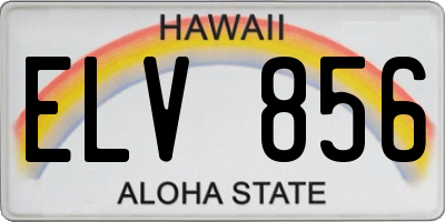 HI license plate ELV856
