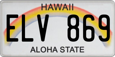 HI license plate ELV869