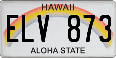 HI license plate ELV873