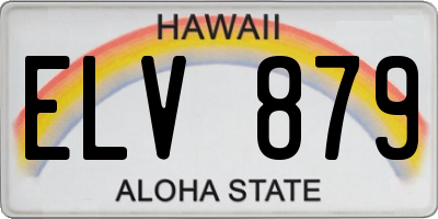 HI license plate ELV879