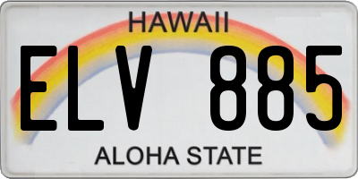 HI license plate ELV885