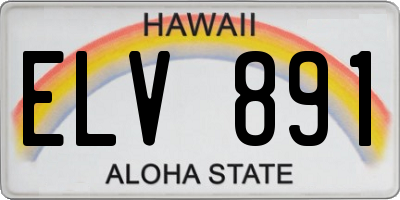 HI license plate ELV891