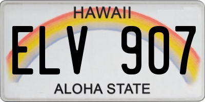HI license plate ELV907