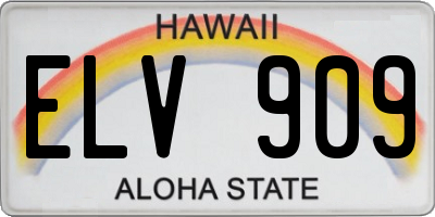 HI license plate ELV909