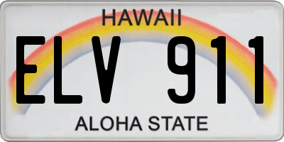 HI license plate ELV911