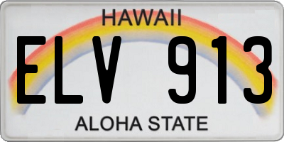 HI license plate ELV913