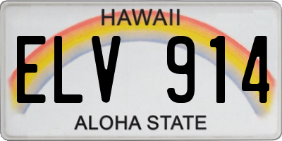 HI license plate ELV914