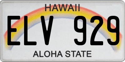 HI license plate ELV929
