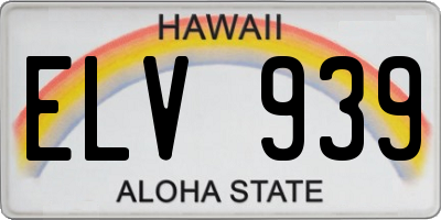HI license plate ELV939
