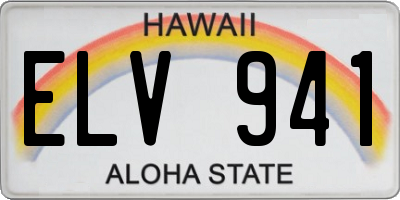 HI license plate ELV941