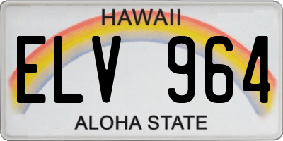 HI license plate ELV964