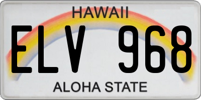 HI license plate ELV968
