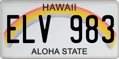 HI license plate ELV983