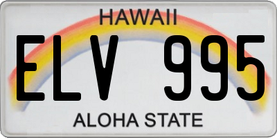 HI license plate ELV995