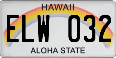 HI license plate ELW032