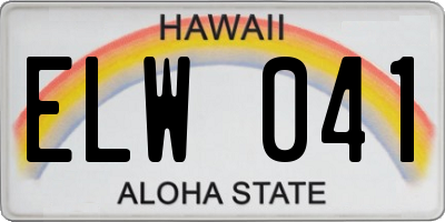 HI license plate ELW041