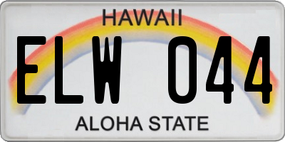 HI license plate ELW044