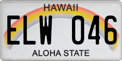 HI license plate ELW046